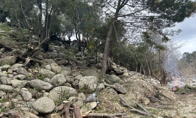 Débroussaillement d’un bord de rivière, Ventiseri, MARE E MACHJA